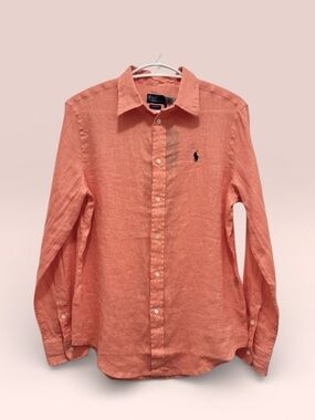 Polo Ralph Lauren 100% Linen Blouse — New With Tags | Coral Pink | Size S